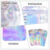 100Pcs Holographic Packaging Bags Pen Packaging Sealable Ziplock Baggies for Eyelash,Cosmetic,Phone Case 4.3x8.6 inch view 3