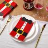 Hotop 200 Christmas Guest Napkins 2 Ply Disposable Paper Santa Clause Suit Design Dinner Hand Napkin Towel for Home Kitchen Bathroom Powder Room Wedding Winter Holiday Xmas Decorative Towels, Red view 3