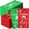 Jetec 200 Count Christmas Paper Napkins Disposable Guest Towel Christmas Decorative Hand Towel for Bathroom Team Nice and Naughty Tree Napkins for Xmas New Year Party Decoration(Team Nice) view 1