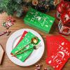 Jetec 200 Count Christmas Paper Napkins Disposable Guest Towel Christmas Decorative Hand Towel for Bathroom Team Nice and Naughty Tree Napkins for Xmas New Year Party Decoration(Team Nice) view 2