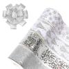 UNIQOOO 40 Yard 4 Rolls Seamless Silver Christmas Wired Ribbon Set, 2.5 inch x 10yd. Satin Burlap Wired Edge Ribbon for Xmas Tree Dcor, Gift Wrap Box, Bows, Wreath, Garland, Floral DIY Craft, Wedding view 1