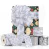 UNIQOOO 40 Yard 4 Rolls Seamless Silver Christmas Wired Ribbon Set, 2.5 inch x 10yd. Satin Burlap Wired Edge Ribbon for Xmas Tree Dcor, Gift Wrap Box, Bows, Wreath, Garland, Floral DIY Craft, Wedding view 2