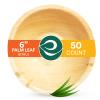 ECO SOUL 100% Compostable, Biodegradable, Disposable Palm Leaf Bowls |6 inch, 16oz, pack of 50 (Round) | Like Bamboo Bowls, Eco-friendly | Sturdy, Microwave & Oven Safe view 1