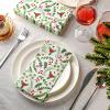 Jetec 200 Pcs Christmas Paper Napkins Disposable Berries Pine Guest Napkin 2 Ply Holly Berries Napkin Xmas Party Greenery Dinner Cocktail Hand Towels for Winter Holiday Kitchen Supplies view 2