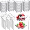500 Pcs Mini Dessert Bowls with Spoons 1 oz Disposable Mini Dessert Plates Plastic Serving Bowls with Clear Plastic Spoons Ice Cream Plates Party Serving Trays for Appetizers, Chocolates, Fruit view 1