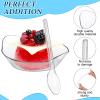 500 Pcs Mini Dessert Bowls with Spoons 1 oz Disposable Mini Dessert Plates Plastic Serving Bowls with Clear Plastic Spoons Ice Cream Plates Party Serving Trays for Appetizers, Chocolates, Fruit view 3