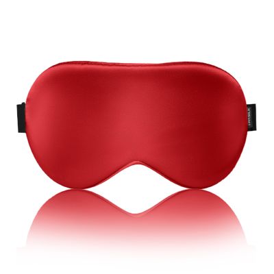 THXSILK Sleep Mask 100% 19 Momme Pure Mulberry Silk Super Smooth Cooling Sleep Eye Mask Blackout for Women/Man/Kids Eye Cover with Wide Head Strap Good Night Sleep Comfortable Travel and Nap, Red