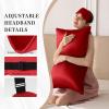 THXSILK Sleep Mask 100% 19 Momme Pure Mulberry Silk Super Smooth Cooling Sleep Eye Mask Blackout for Women/Man/Kids Eye Cover with Wide Head Strap Good Night Sleep Comfortable Travel and Nap, Red view 3