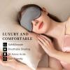 THXSILK Sleep Mask 100% 19 Momme Pure Mulberry Silk Super Smooth Cooling Sleep Eye Mask Blackout for Women/Man/Kids Eye Cover with Wide Head Strap Good Night Sleep Comfortable Travel and Nap, Charcoal view 2