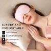 THXSILK Sleep Mask 100% 19 Momme Pure Mulberry Silk Super Smooth Cooling Sleep Eye Mask Blackout for Women/Man/Kids Eye Cover with Wide Head Strap Good Night Sleep Comfortable Travel Nap Charming Pink view 2