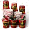 100 Pcs Christmas Disposable Paper Cups 9oz Buffalo Plaid Xmas Coffee Cups with Red Black 5 Design for Christmas Holiday Dinnerware Decorations Party Supplies, Cold Hot Drinks Chocolate Tea Cocoa view 1