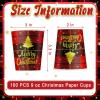 100 Pcs Christmas Disposable Paper Cups 9oz Buffalo Plaid Xmas Coffee Cups with Red Black 5 Design for Christmas Holiday Dinnerware Decorations Party Supplies, Cold Hot Drinks Chocolate Tea Cocoa view 2