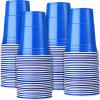 Mimorou Blue 200 Pack 16 oz Plastic Cups Bulk, Disposable Party Plastic Cup for St Patricks Mardi Gras Wedding Stackable Beverage Drinking Tumbler Heavy Duty for BBQ Birthday Baby Shower Graduation view 1