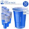 Mimorou Blue 200 Pack 16 oz Plastic Cups Bulk, Disposable Party Plastic Cup for St Patricks Mardi Gras Wedding Stackable Beverage Drinking Tumbler Heavy Duty for BBQ Birthday Baby Shower Graduation view 2