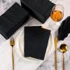 Kisston 200 Pcs Black Dinner Paper Napkins Disposable Linen Napkins Soft and Absorbent Guest Towel Disposable Cloth Hand Towels for Kitchen Bathroom Wedding Guest Towels Dinner Party Napkin view 2