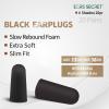 Black Soft Foam Ear Plugs for Concert Shooting Range Rave Festival Musicians Travel Hunting Ear Protection Hi Fidelity Noise Canceling Slim Fit Earbuds NRR 33Db SNR38dB EARS SECRET Shadow 20Pairs view 2