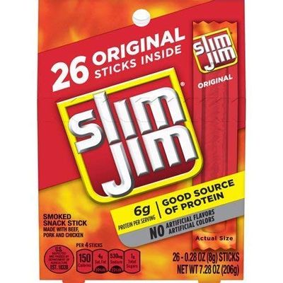 4 set- Slim Jim Original Flavor, 28 Oz. 26-Count, 7.28 Oz. (Pack of 1)
