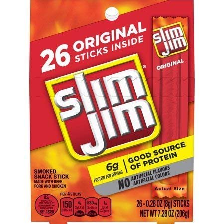 4 set- Slim Jim Original Flavor, 28 Oz. 26-Count, 7.28 Oz. (Pack of 1)