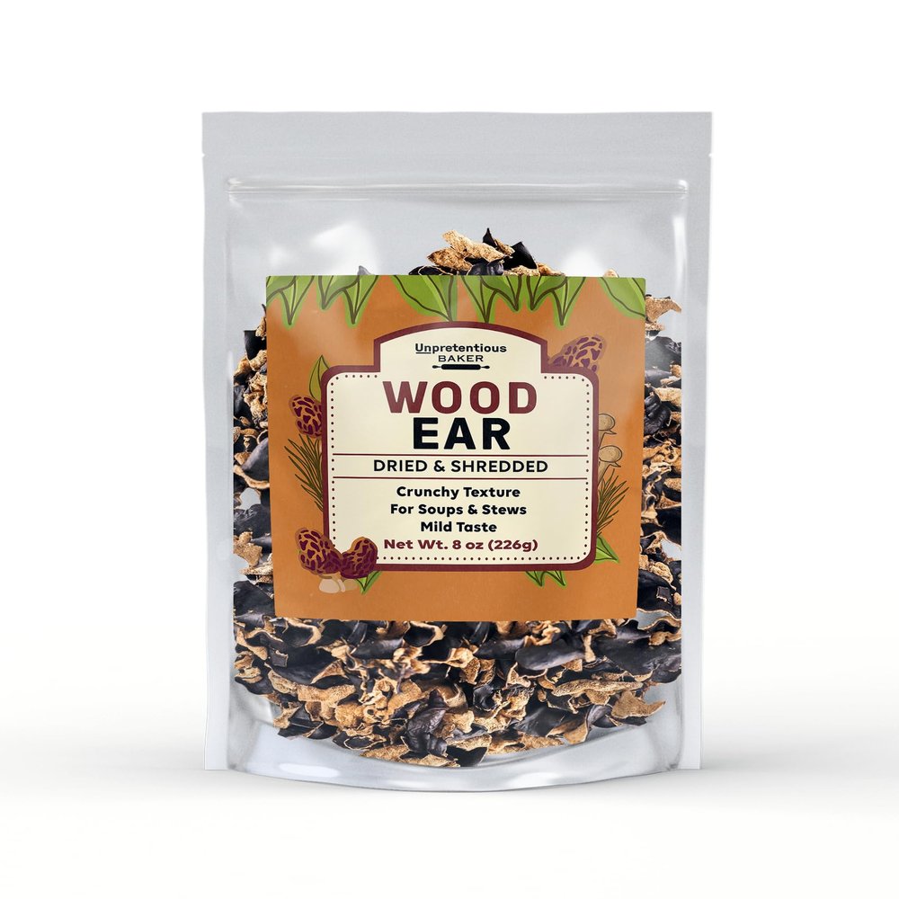 Unpretentious Shredded Wood Ear Mushrooms, 8 oz Dried Black Fungus, Crunchy Texture & Mild Flavor