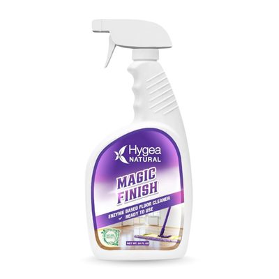 Hygea Natural Magic Finish Enzyme-Based Chemical-Free Floor Cleaner - No Rinse, Biodegradable Formula - Removes Grease Buildup in Tile & Grout - for All Hard Floors (Ready to Use, 24 oz)