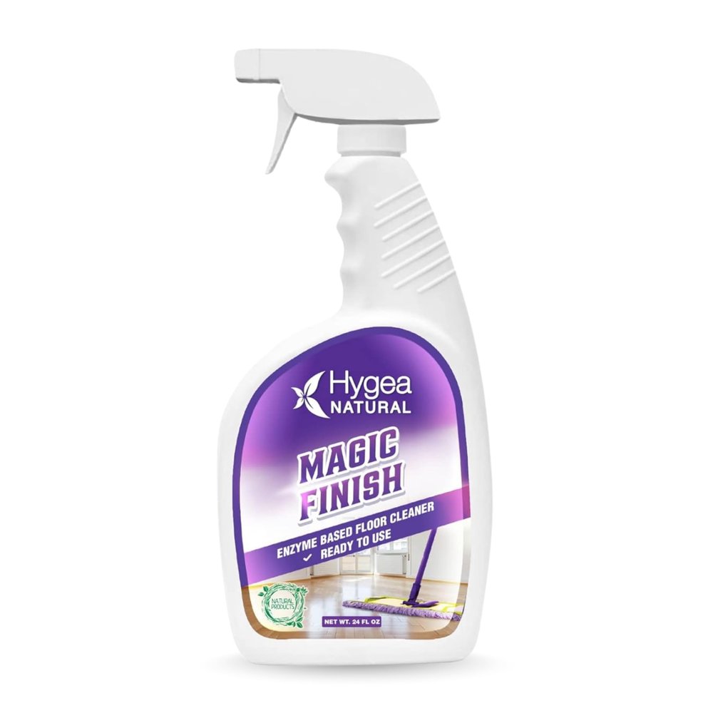 Hygea Natural Magic Finish Enzyme-Based Chemical-Free Floor Cleaner - No Rinse, Biodegradable Formula - Removes Grease Buildup in Tile & Grout - for All Hard Floors (Ready to Use, 24 oz)