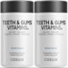 Codeage Teeth & Gums Vitamins + Oral Probiotics Supplement for Mouth - Whole Food Calcium, Collagen, Potassium, Vitamin C, D3, K2, Zinc  Oral Care & Dental Multivitamin Supplements - 2 Pack view 1