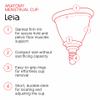 LEIA Menstrual Cup | The Most Comfortable Cup | Ideal for Low Cervix or Weak Pelvic Muscles | OBGYN Designed | Leak-Proof Protection with Firm Rim | Soft Touch for Comfort view 4