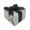 N N'icePackaging - 1 Qty Pre-Wrapped Shimmering Silver Earring Jewelry Gift Box w/matching Gift Sleve and Black Velvet Insert view 2