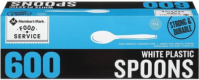 3 set - Concord Import Member S Mark White Plastic Spoons (600 Ct.) Wholesale, Cheap, Discount, Bulk, 900240