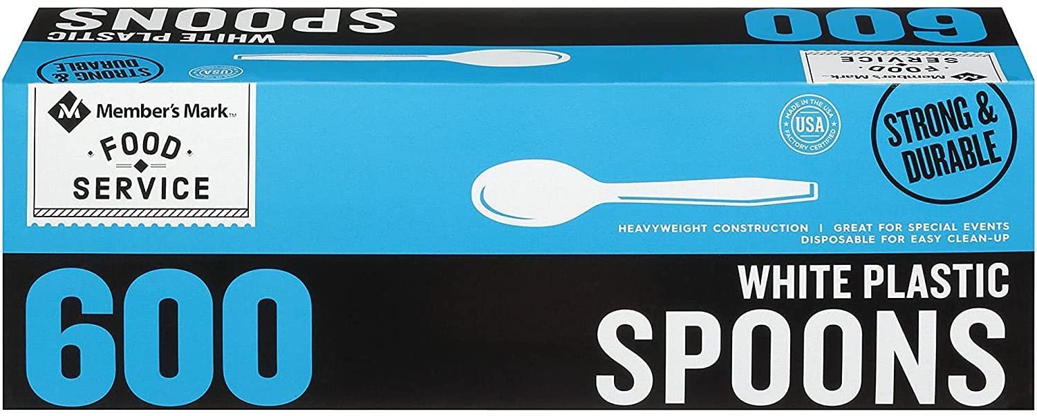 3 set - Concord Import Member S Mark White Plastic Spoons (600 Ct.) Wholesale, Cheap, Discount, Bulk, 900240
