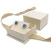 N N'icePackaging - 1 Qty Elegant 2-Piece Ivory Pinstripe Earring Jewelry Gift Box w/Cream Insert a pre-affixed Light Golden Ribbon view 1