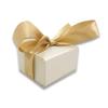 N N'icePackaging - 1 Qty Elegant 2-Piece Ivory Pinstripe Earring Jewelry Gift Box w/Cream Insert a pre-affixed Light Golden Ribbon view 4