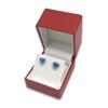 N N'icePackaging - 5 Qty Premium Macaw Red Textured Earring Jewelry Gift Box w/Pre-Affixed Red Ribbon 2-Piece Packer view 1