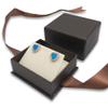 N N'icePackaging - 1 Qty Elegant 2-Piece Chocolate Brown Earring Jewelry Gift Box w/Cream Insert a pre-affixed Light Brown Ribbon view 1