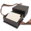 N N'icePackaging - 1 Qty Elegant 2-Piece Chocolate Brown Earring Jewelry Gift Box w/Cream Insert a pre-affixed Light Brown Ribbon view 2