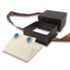 N N'icePackaging - 1 Qty Elegant 2-Piece Chocolate Brown Earring Jewelry Gift Box w/Cream Insert a pre-affixed Light Brown Ribbon view 3