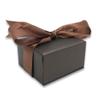 N N'icePackaging - 1 Qty Elegant 2-Piece Chocolate Brown Earring Jewelry Gift Box w/Cream Insert a pre-affixed Light Brown Ribbon view 4