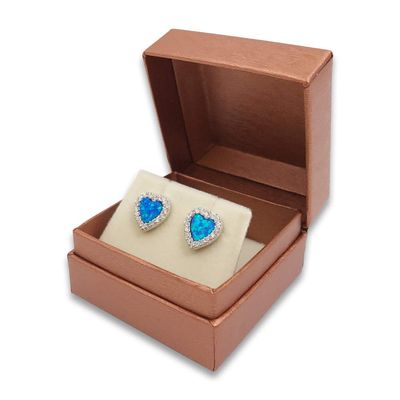 N N'icePackaging - 1 Qty Pre-Wrapped Shimmering Copper Earring Jewelry Gift Box w/matching Gift Sleve and Cream Velvet Insert