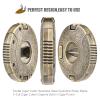 Scotte Cigar Cutter Stainless Steel Guillotine Sharp Blade V-Cut Cigar Cutter Clippers Built in Cigar Punch (Gold) view 2