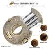 Scotte Cigar Cutter Stainless Steel Guillotine Sharp Blade V-Cut Cigar Cutter Clippers Built in Cigar Punch (Gold) view 4