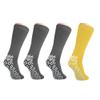 Nobles XXXL Extra Wide Bariatric Non Skid Slipper Socks for Swollen Feet and Edema -XXXL Extra Wide (4 Pairs 3 Gray 1 Yellow) view 1