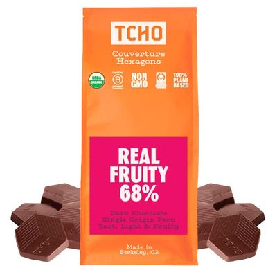 TCHO Real Fruity 68% Dark Chocolate Baking Couverture (6.6lb Bag) | Organic & Fair Trade Certified | Non GMO, Non-Dairy, Vegan, Soy Free