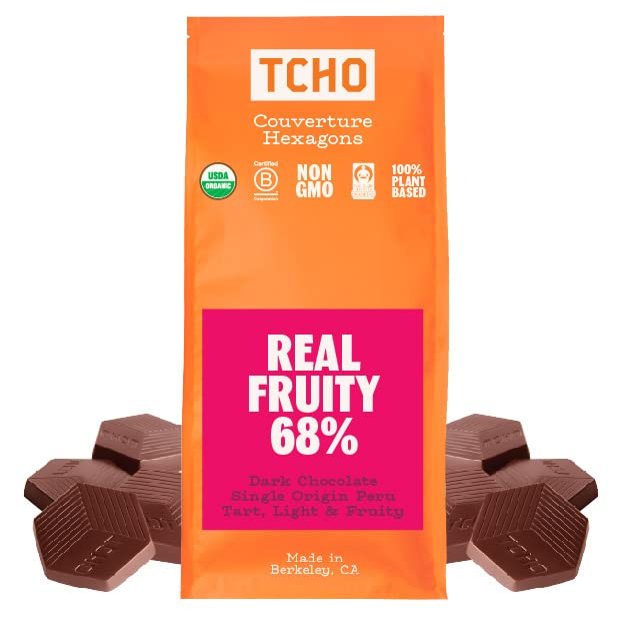 TCHO Real Fruity 68% Dark Chocolate Baking Couverture (6.6lb Bag) | Organic & Fair Trade Certified | Non GMO, Non-Dairy, Vegan, Soy Free
