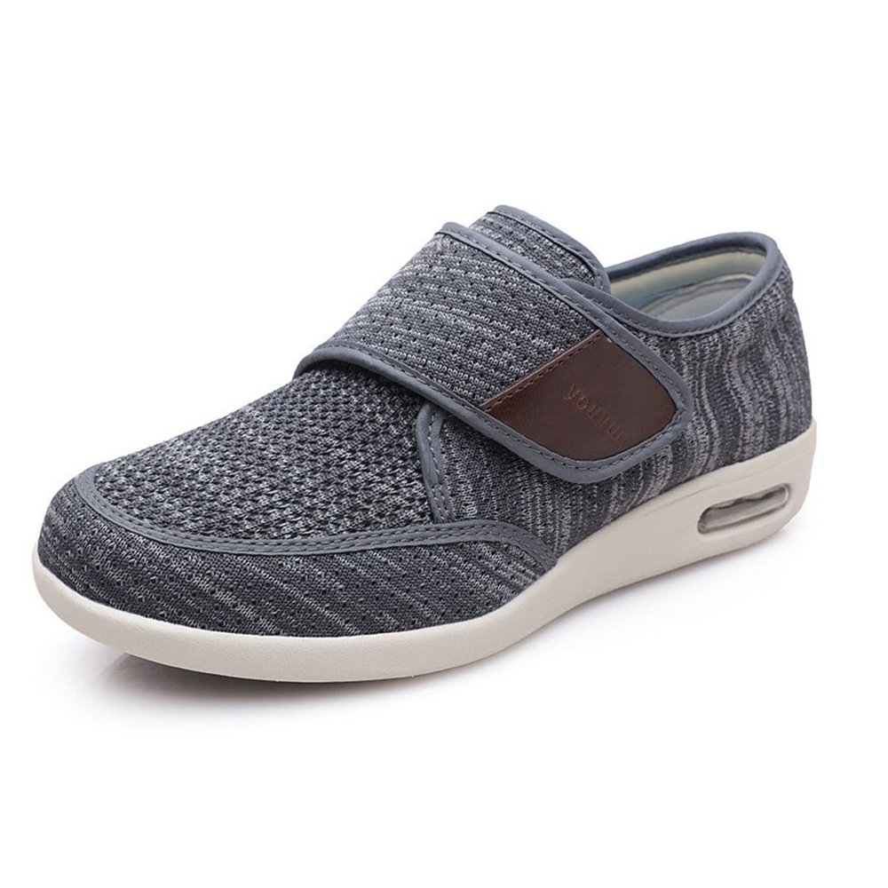 Yytcsjz Diabetic Shoes for Man, Swollen Feet Diabetic Edema Boots Slippers, Unisex Adjustable Surgical Orthopaedic Shoe, for Edema Arthritis Fasciitis Swollen Feet (Color : Deepgrey, Foot Length : 9)