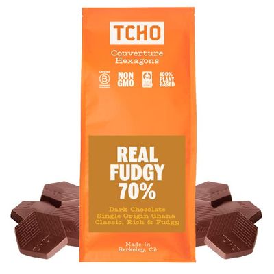 TCHO Real Fudgy 70% Dark Chocolate Baking Couvertures (6.6lb Bag) | Organic & Fair Trade Certified | Non GMO, Non-Dairy, Vegan, Soy Free