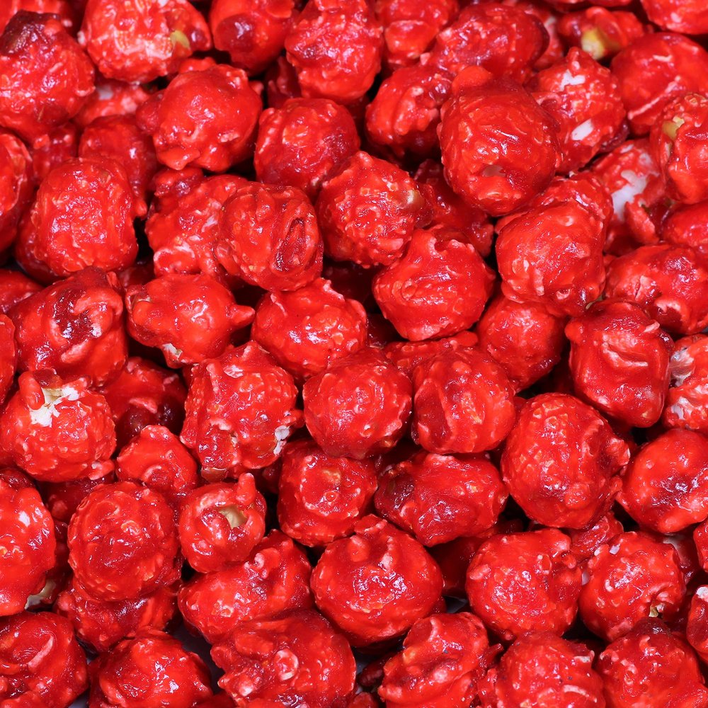 Gourmet Red Cherry Flavored Popcorn by It's Delish, 5 lbs Bulk Bag | Air Popped Pop Corn Snack - Fruity Red Themed Candy Confetti | Birthday Party, Events Gluten Free, Vegan, Kosher