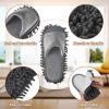 Jecery 2 Pairs Microfiber Cleaning Mop Slippers for Floor Cleaning House Mop Shoes Men and Women Washable Unisex Dusting Slippers Dirt Tool Supplies(Medium,Gray) view 3
