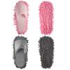 Jecery 2 Pairs Microfiber Cleaning Mop Slippers for Floor Cleaning House Mop Shoes Men and Women Washable Unisex Dusting Slippers Dirt Tool Supplies(Large,Gray, Pink) view 1