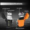 2 Pack Waterproof Lighter Outdoor Windproof Torch Lighters Dual Arc Butane Electric Lighters USB Rechargeable Lighters Flameless Plasma Lighter Camping Hiking Adventure Survival Tactical Gear view 4