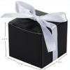 KUPOO 50PCS Favor Boxes,Candy Boxes 2.2x2.2x2.2 Inches Small Gift Boxes with Ribbons for Wedding Baby Shower Decorations Birthday Party Supplies (Black) view 2